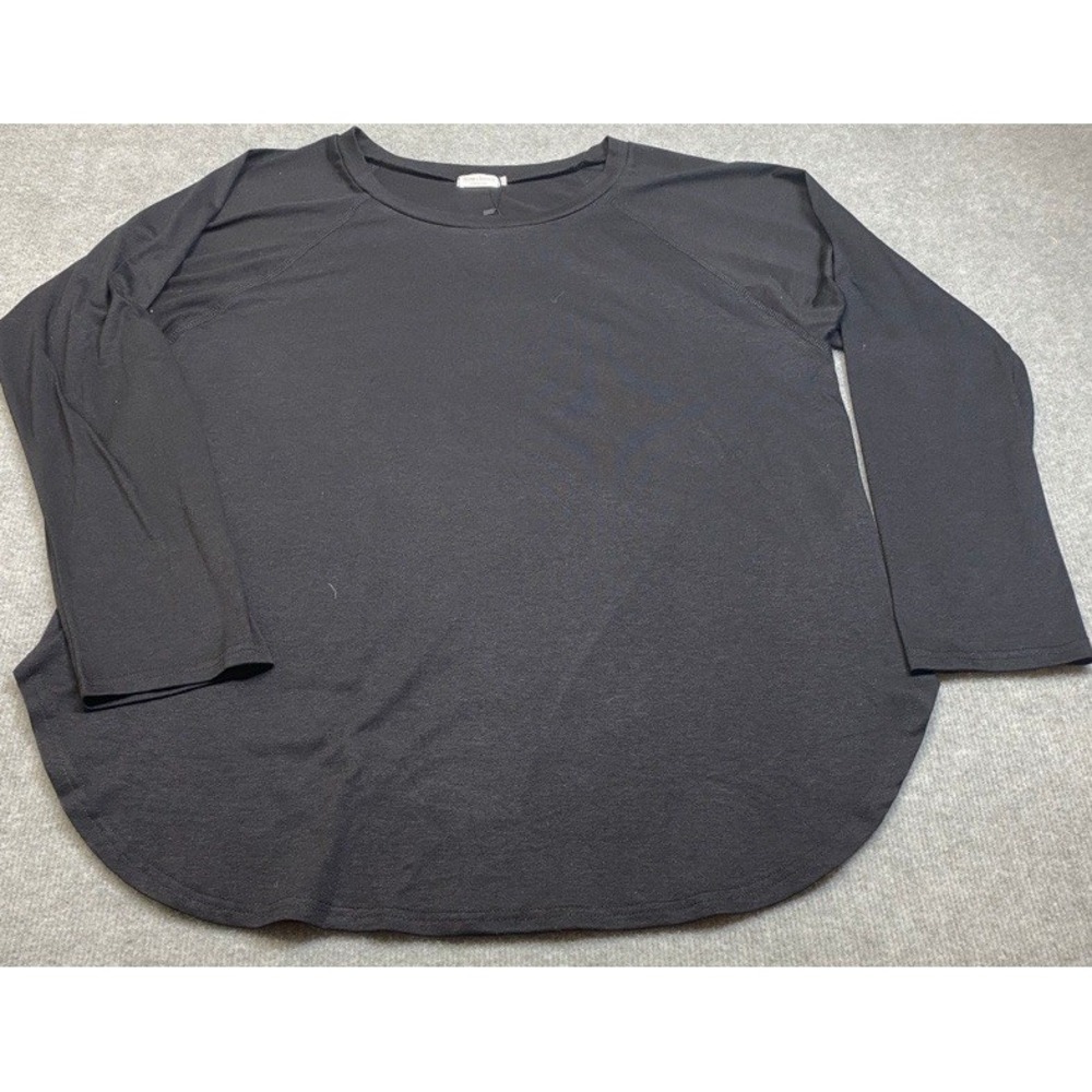 NWT Newchoice Long Sleeve T-Shirt Men 2XL Black Raglan Curved Hem Rayon Blend